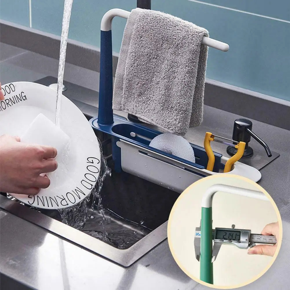 Kitchen Sink Drain Rack Telescopic Sink Shelf Sinks Organizer Soap Sponge Holder Storage Basket Kitchen Gadgets Accessories Tool