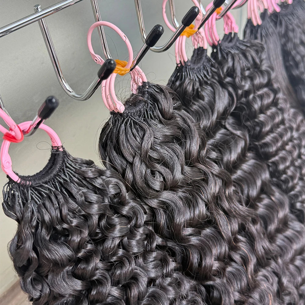 Water Wave Crochet Human Hair Extensions No Shedding Invisible Crochet Feather Braiding Natural Color Body Wave Hair Extension