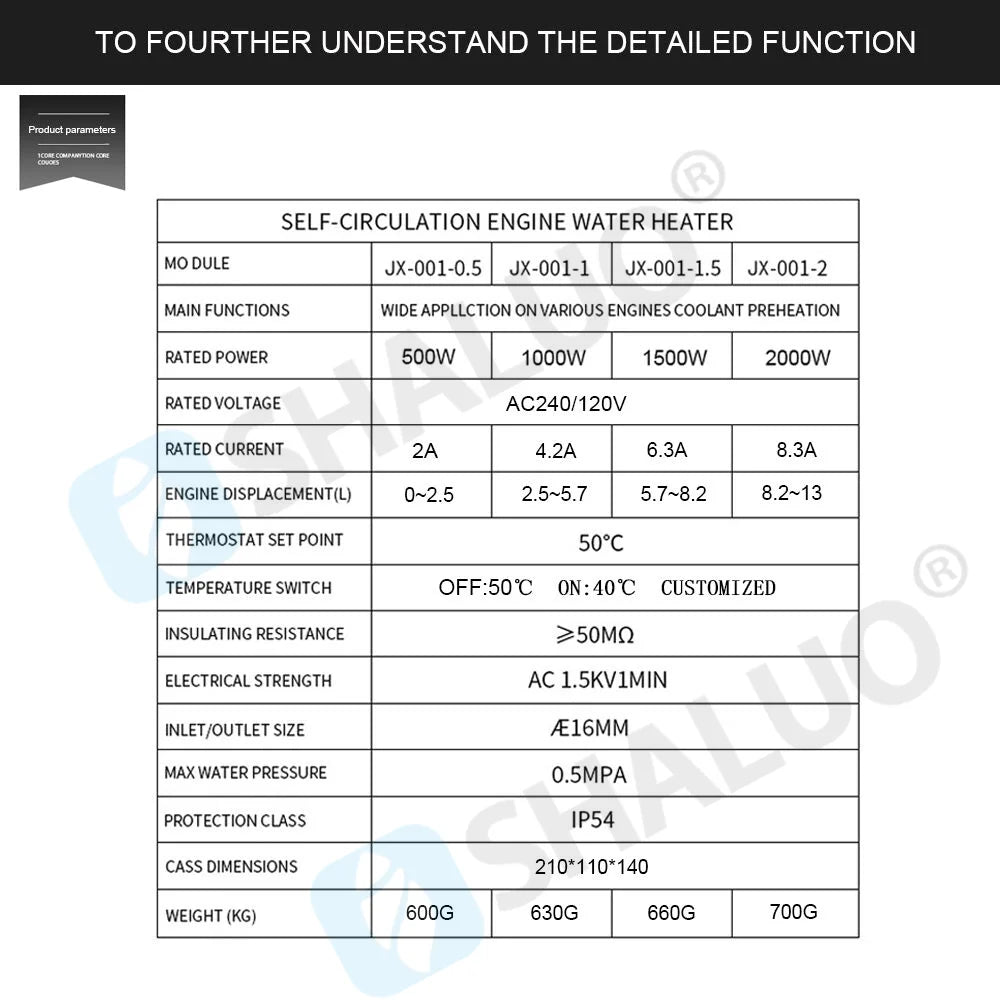 Diesel Generator Water Heaters AC110V 220V Self-circulating Engine Preheater Electric Water Heater Thermostat Genset Parts