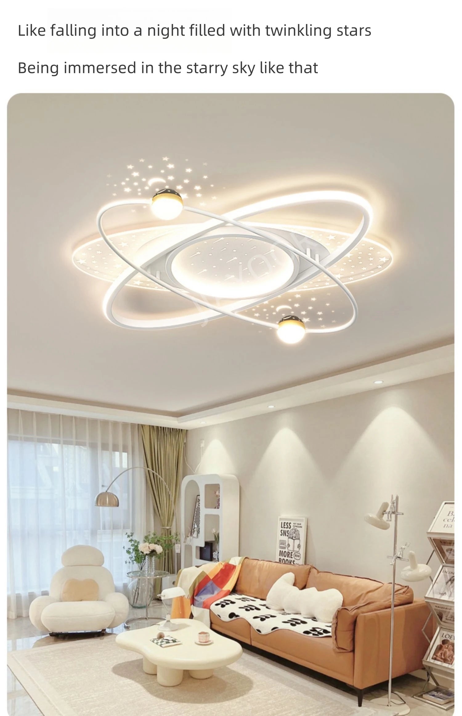 Modern LED Chandelier Light Luxury Starry Sky Home Decor Living Children's Room Bedroom Lamp Indoor Lighting Kids’ Pendant Light