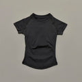 Histello Women Short Sleeve Sports T-Shirt Round Neck Breathable Stretchy Quick Dry Top Yoga Gym Running Fitness Activewear