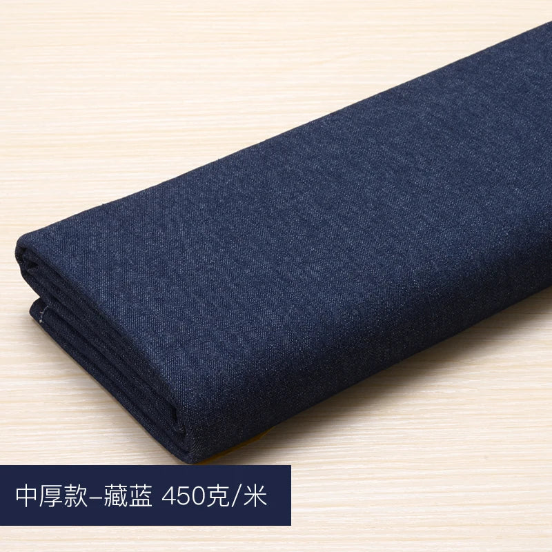 Washed Denim Jeans Fabric Cotton By The Meter for Needlework Dress Skirt Shirt Jacket Pants Diy Sewing Wearable Soft Cloth Blue