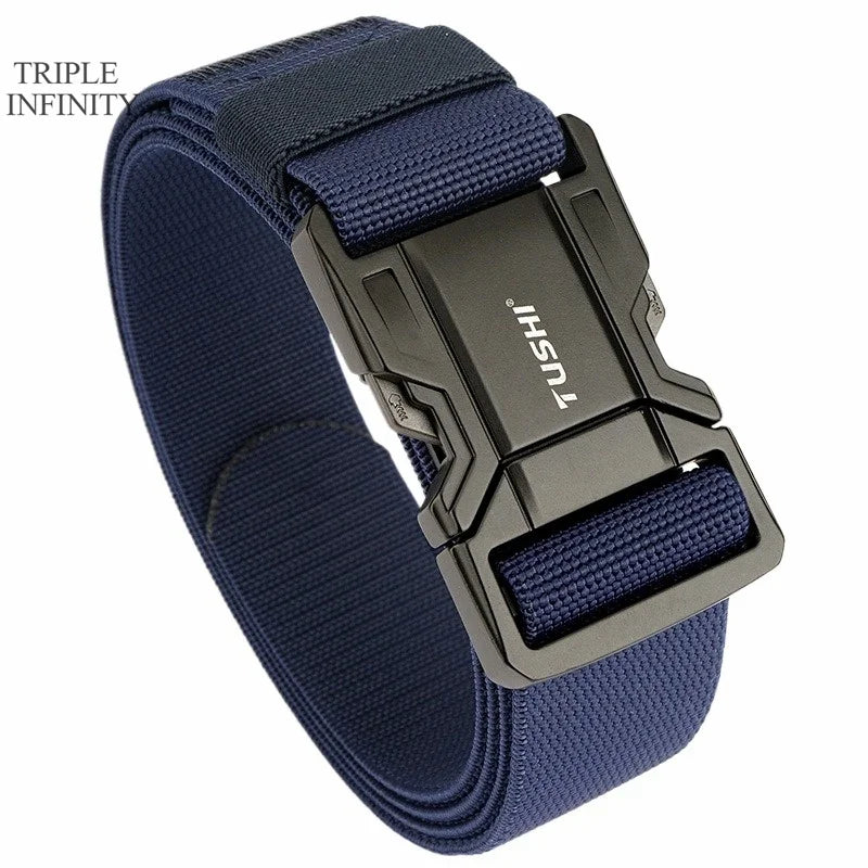 Quick Release Military Tactical Belts With Metal Buckle Durable Elastic Waist Belt Men Outdoor Training Stretch Strap For Pants