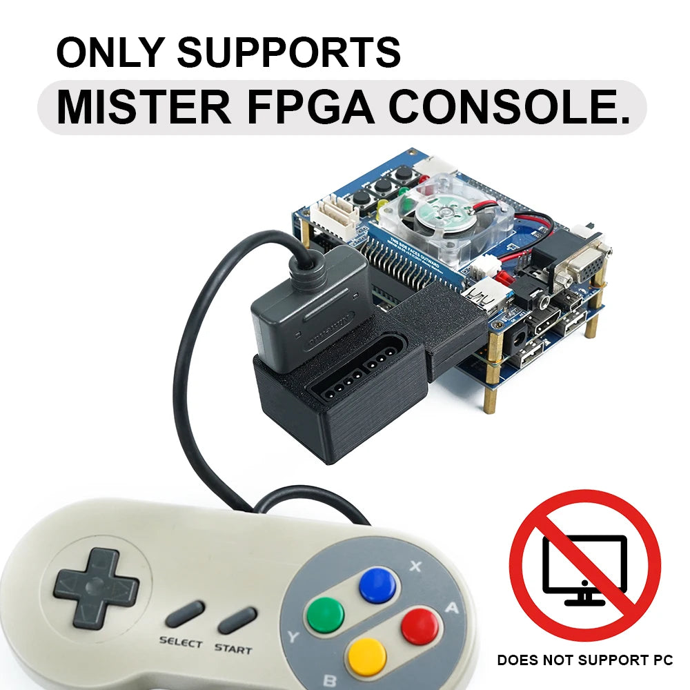 2-Player Game Controller SNAC Adapter For SNES/NES Joystick Conveter For MiSTer FPGA