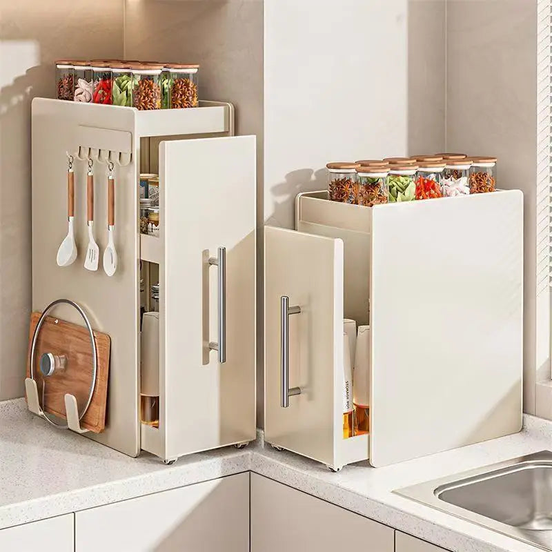 New Pull-out Multifunctional Multi-layer Storage Shelf for Seasoning Products Kitchen Narrow Table Supplies Storage Rack