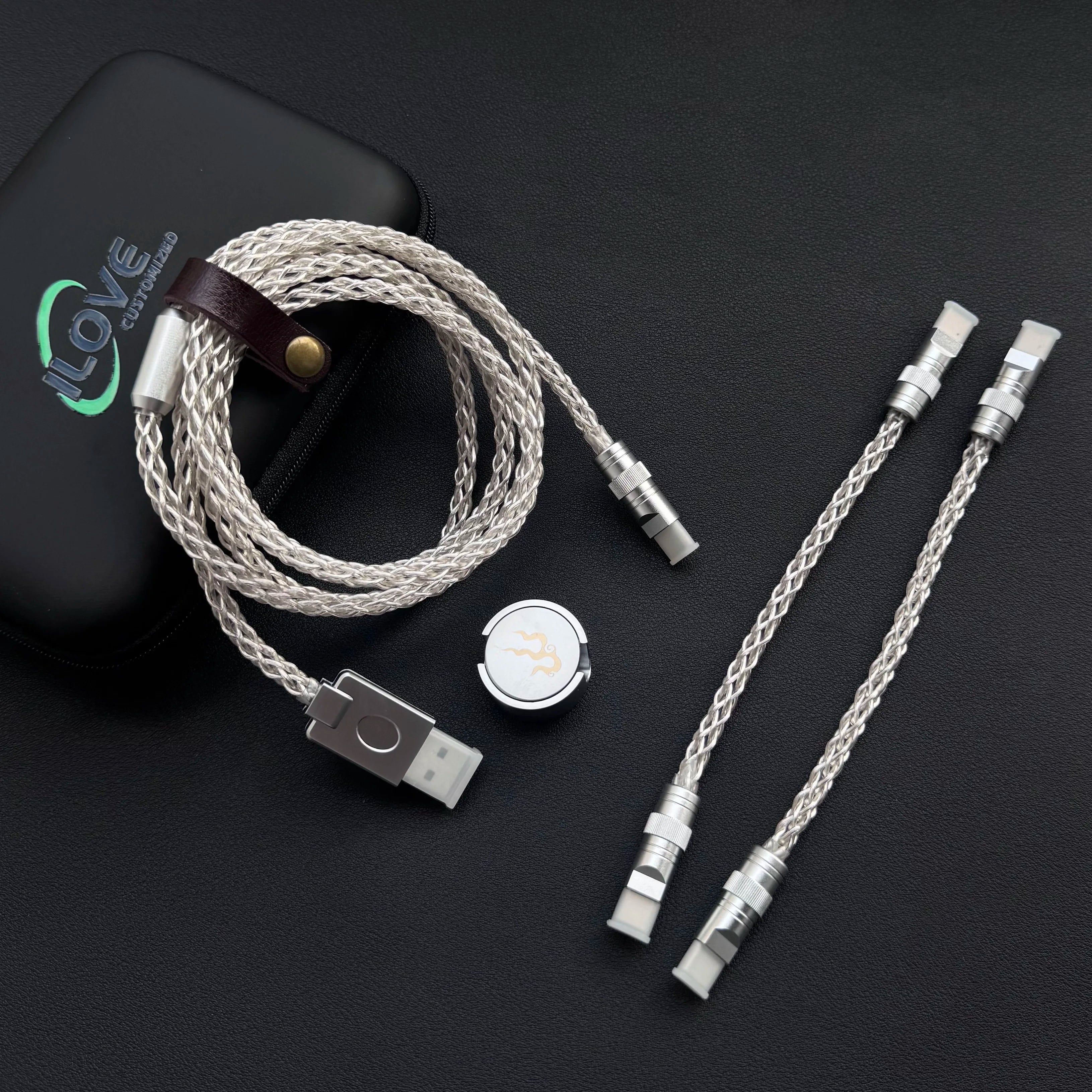 15cm C-C/USB-C Single Crystal Copper Keyboard Cable Supports 8K Magnetic Controllable Lights for HMlab Hub