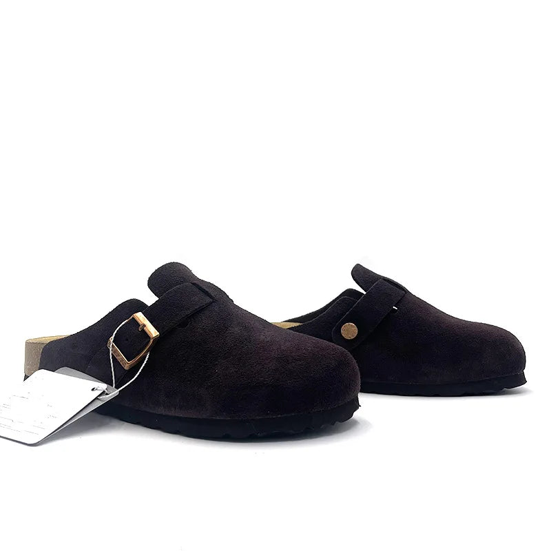 High-quality Vintage Fashion Suede Leather Sandals, Unisex, Spring and Autumn Trendy Premium Slippers