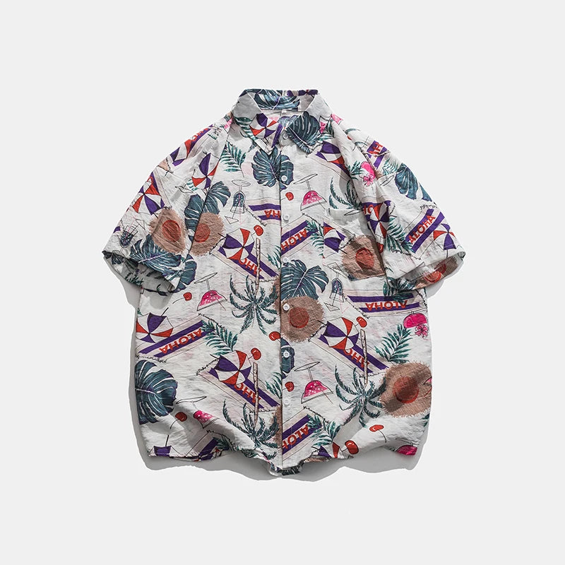 Legible Summer Casual Short Sleeve Shirts Men Floral Shirts Male Flower Loose Hawaiian Shirts Man