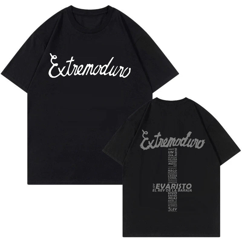 Unisex Fashion Rock Band Extremoduro Print Short Sleeve T Shirt Men Women Graphic Vintage T-Shirt Y2k Hip Hop Tees Tops Clothes