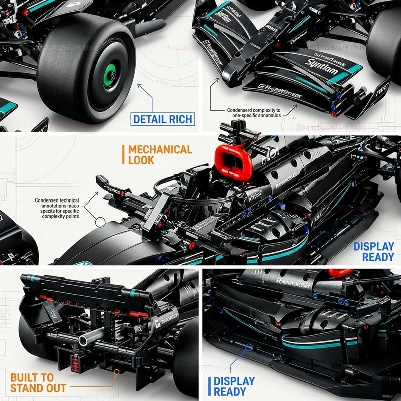 New 1:8 Scale 67CM Technology 1432/1642PCS Performance Race Car Speed Champions Detailed Building Blocks Car Model Vehicles Toys