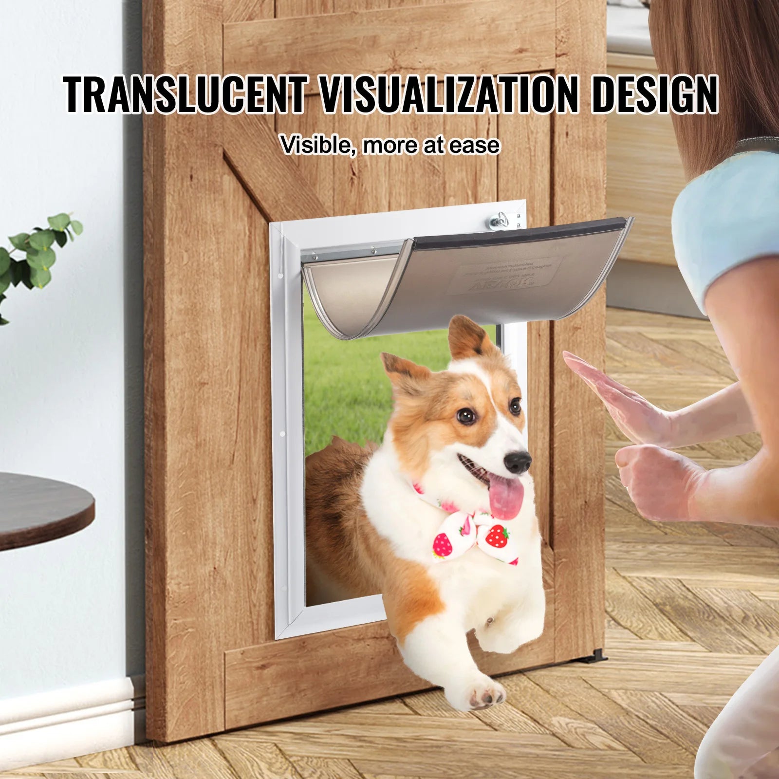 SucceBuy Pet Door Replacement Flap Compatible Flap Pet Doors Magnetic Strip Weather-proof Thickened PVC Replacement Flap