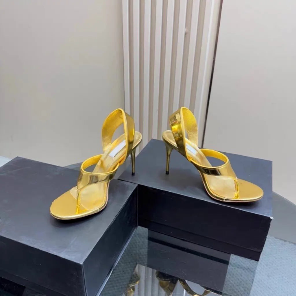 Women's Summer New Round Head Stiletto Sandals European and American Fashion Sexy Sizes 34-46 Large Sandals