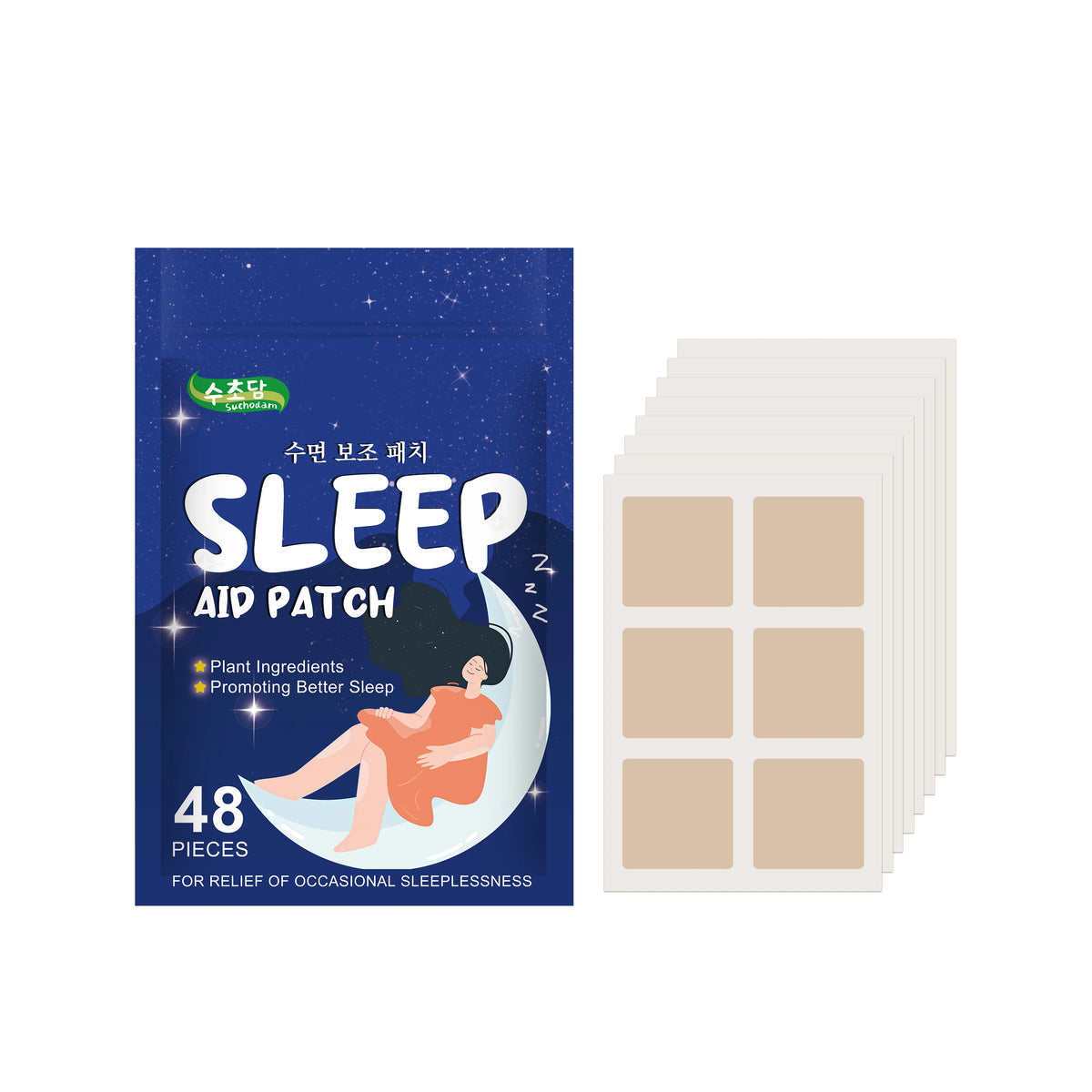 Herbal Sleep Patch Relieve Insomnia Adjust Rest Patterns Relax Tense Nerves Quickly Fall Asleep Deep Slumber Peace Mind Stickers