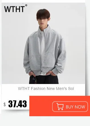 WTHT Fashion Men‘s Plush Spliced Thicken Design Loose Coats Trendy 2025 Autumn Solid Color Laple Casual Jackets Male 2A2218