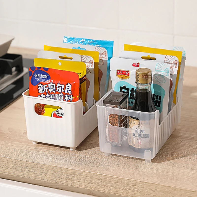 Plastic Food Packet Organizer Bins for Kitchen Drawer Storage Snack Bags Sugar Packets Dividers Fridge Cabinet Seasoning Holders