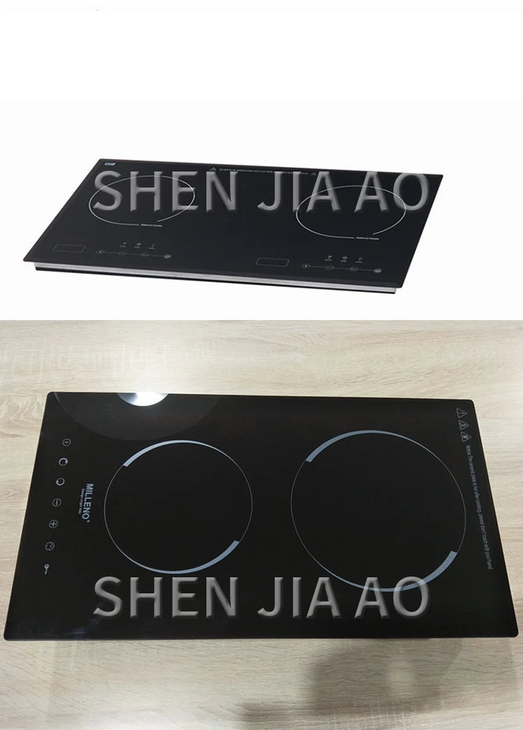 Kitchen 2 Rings Ceramic Cooker Induction Cooktop Double Electric Cooker Hob Heating Cooker Electric Stove Vertical Cooking Plate