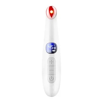 Eye Beauty Device 3 in 1 Eye Massager Wand with Red LED Light Vibration Massage Portable Beauty Machine Electric Eye Care Tool