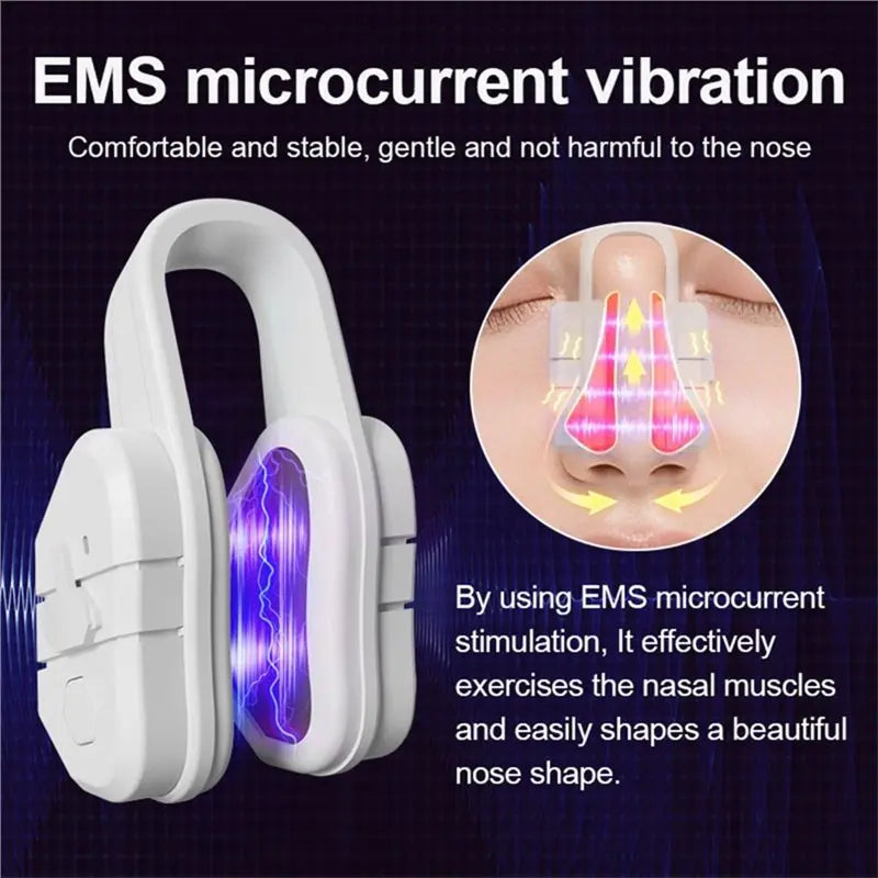 New Beauty Nose Sculpting Massager Clip Silicone Nose Shaper Microcurrent EMS Pulse Technology Lift-Up High Bridge Nose