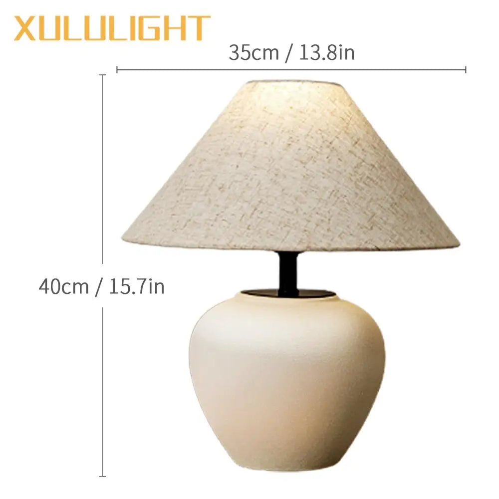 Ceramic Desk Lamp Wabi Sabi Style Mushroom Lamp Retro Bedside Decoration Table Lamp Bedroom Study Decoration Light Fixture