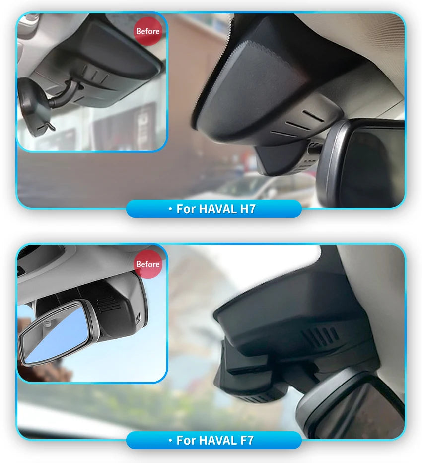 Plug and Play Dash Cam Car DVR UHD Video Recorder Camera For HAVAL H6 H7 F7 F7x H9 H3 DARGO Jolion GWM POER 4K Dashcam USB Port