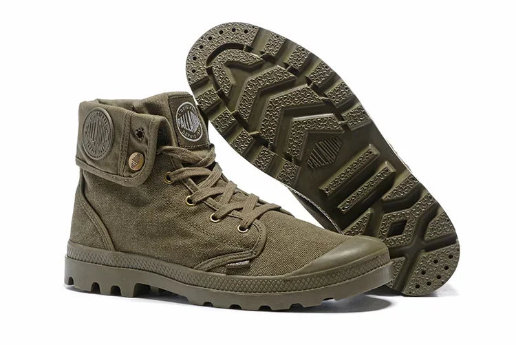 Original PALLADIUM Pallabrouse Green Sneakers Turn Men Women Workwear Ankle Boots Canvas Casual Shoes Walking Shoes Eur39-45