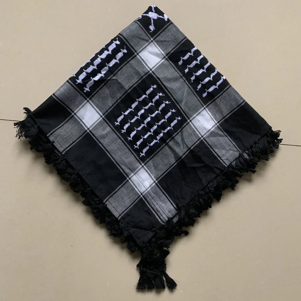 Arab Scarf Shawl Keffiyeh Wrap Shemagh Scarf Mask Cycling Shawl Neck Cover Man Woman Hiking Sunshade Head Wrap