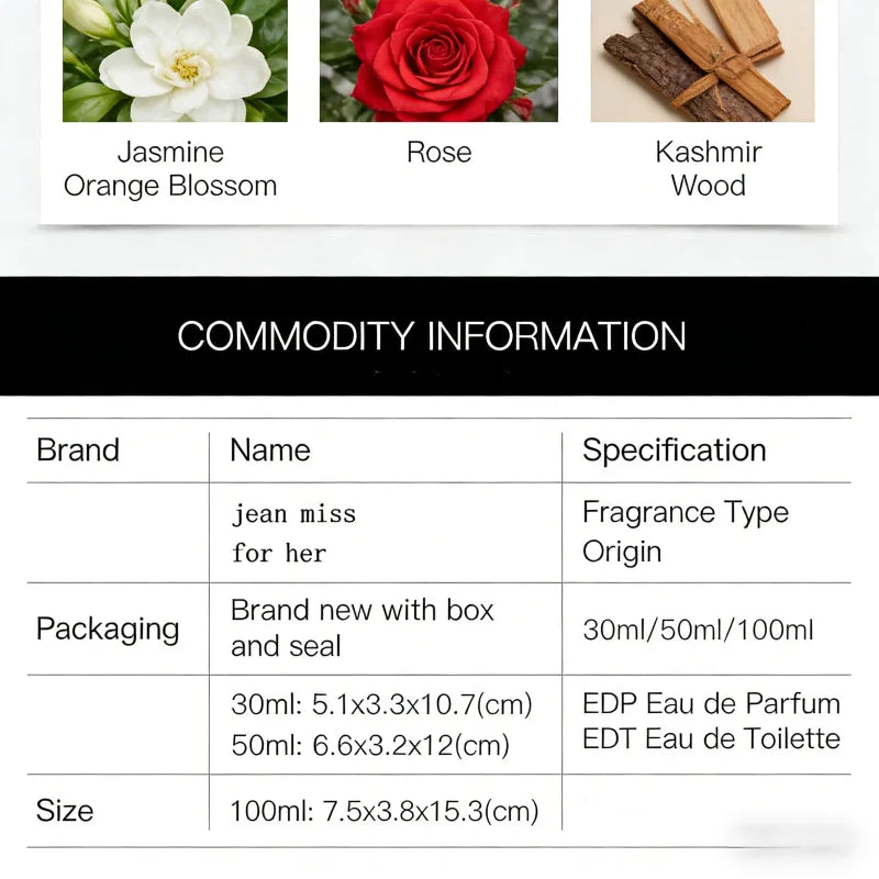 100ml Premium Eau de Parfum for Her, Sophisticated Woody Floral Scent Perfect for Daily Wear