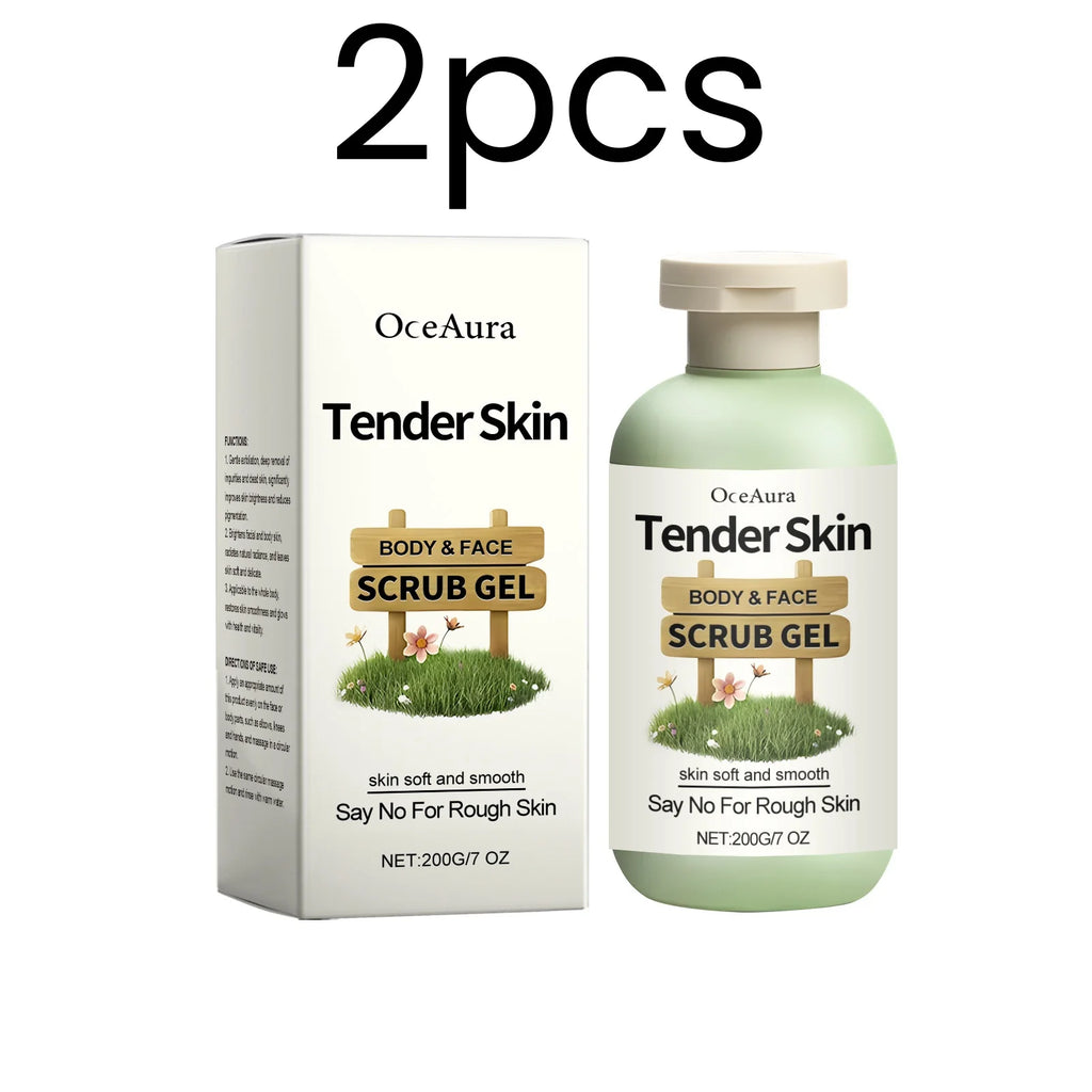 OceAura Tender Skin Scrub Gel Dead Skin Removal Deep Cleansing Smoothing Skin Renewal Refreshing Non Greasy Exfoliating Gel 200g
