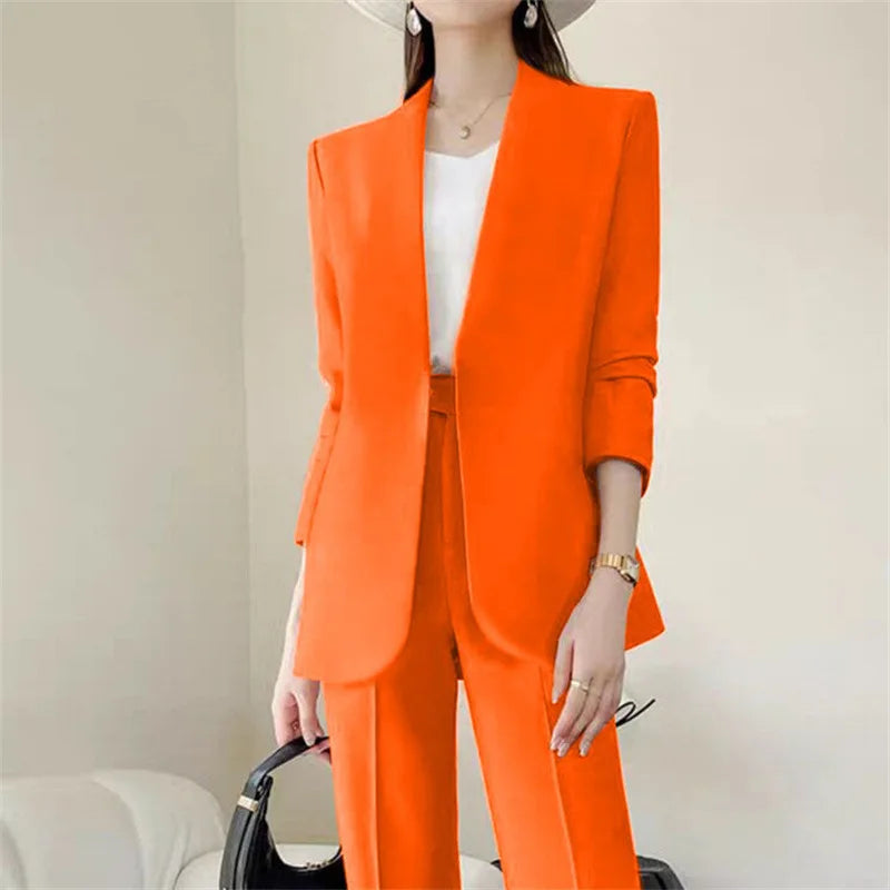 Fashion 2 Piece Sets Women Outfits Spring Autumn New in Korean Pants Sets Commuter Elegant Suit Coat 2 Piece Sets Women