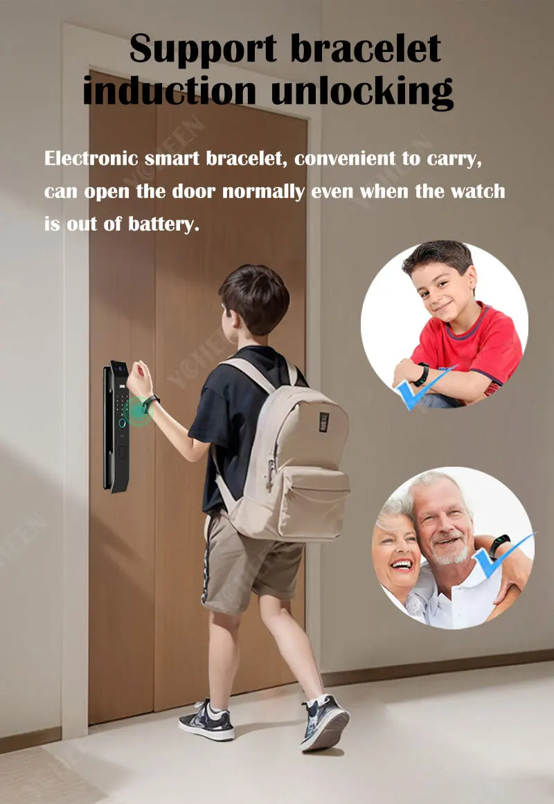Tuya Wifi 3D Face Recognition Digital Smart Lock Temporary Password Video Intercom Electronic Door Lock Fingerprint Keyless Lock