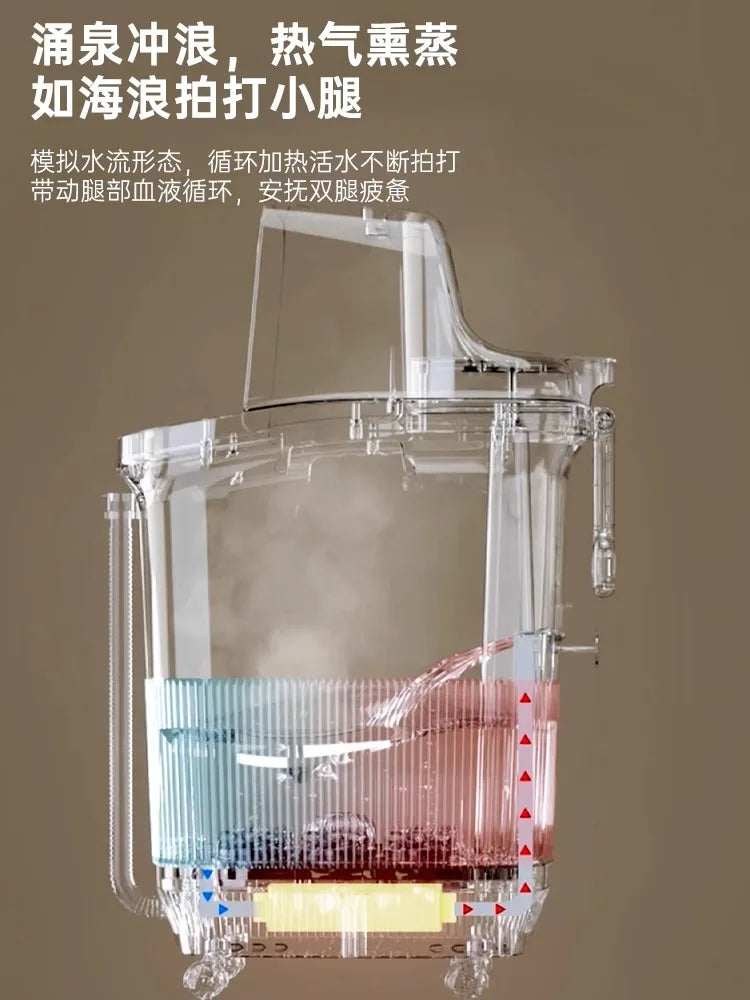 Heated constant temperature automatic foot bath household electric massage foot bath high and deep over the calf knee
