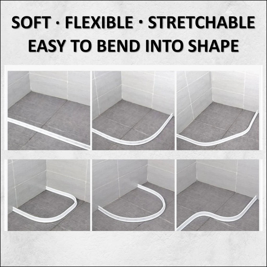 Bathroom Water Stopper Shower Barrier Door Threshold Water Blocking Wash Basin Splashproof Bendable Silicone Sealing Dam Barrier
