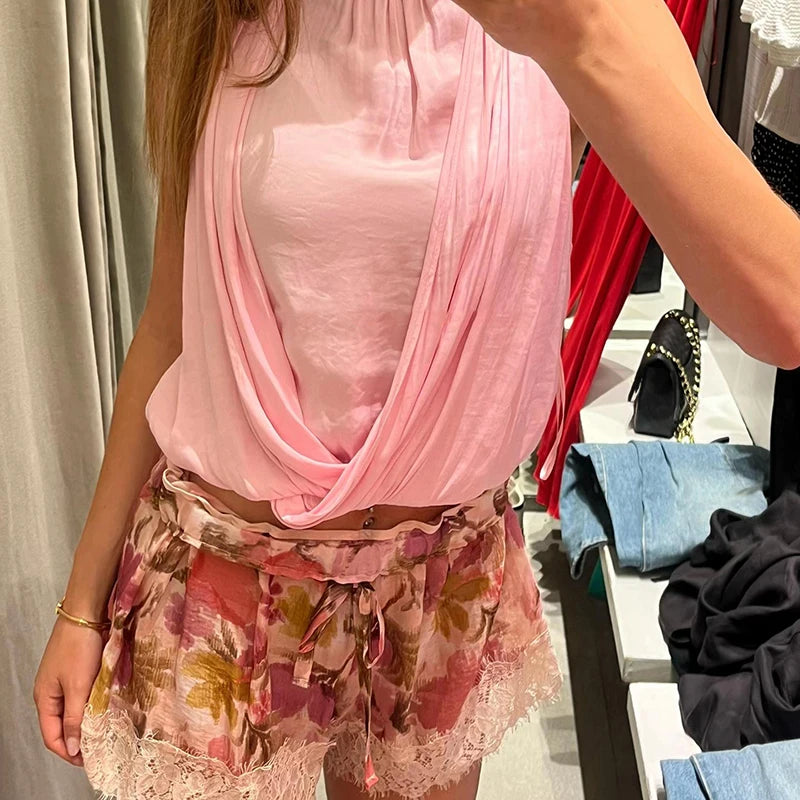 Fashion Women's Velvet Lace Patchwork Shorts Loose Hollow Out Elastic Waist Short Pant 2026 Summer Lady Casual All-match Pants