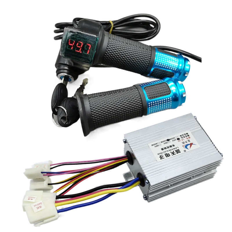 Electric Bike Bicycle Scooter Accessories Motor Brushed Controller & Throttle Twist Grip 12V 24V 36V 48V 250W 350W 500W 1000W