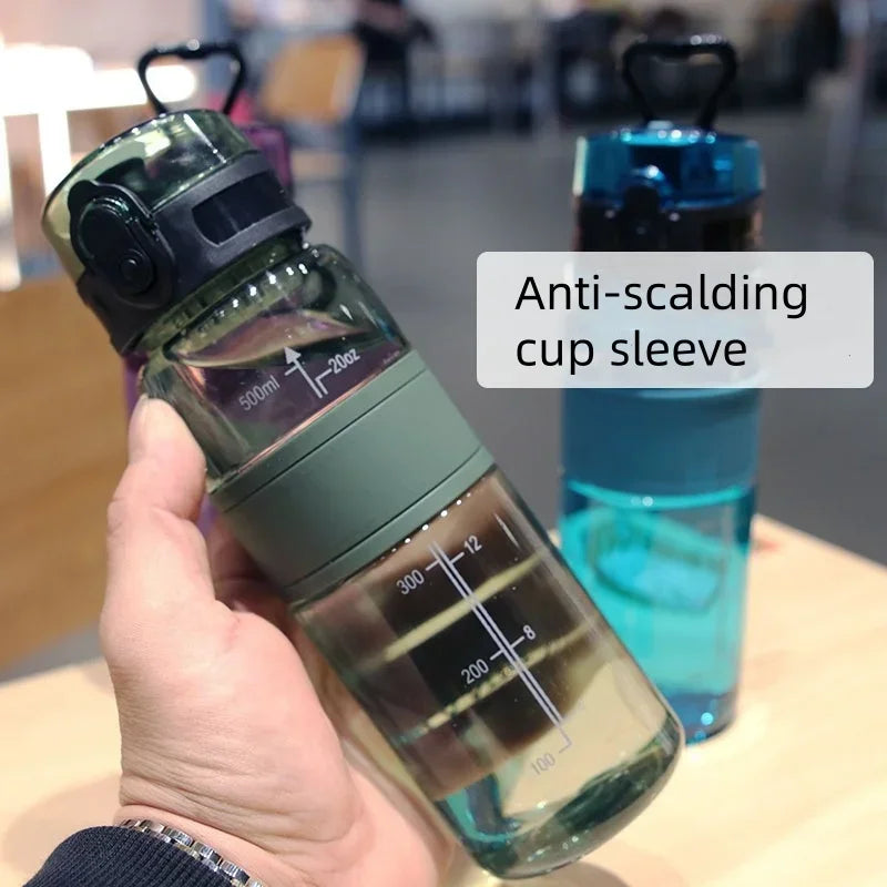 500ML Portable Sport Water Cup Exercise Water Container Large Capacity Student Mug Outdoor Travel Sport Drink Water Bottle