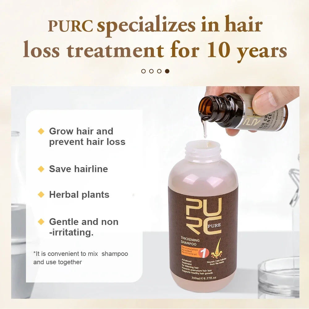 PURC Ginger Hair Spray Root Strengthening Oil Nourishing & Repairing Serum Hair Care Products Set for Men Women