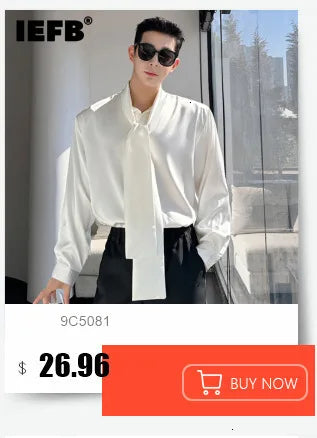 IEFB Spring Summer Men's Shirt Long Sleeve New Irregular Sequin Tassel Shirts Niche Streetwear Korean Style Male Top Tide 9Y7232