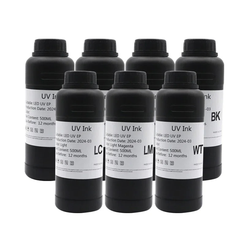 DAT 500ML UV Ink LED Ink Compatible For Epson i3200 i1600 XP600 L800 L805 L1800 TX800 1390 DX5 DX7 printhead UV Flatbed UV Ink