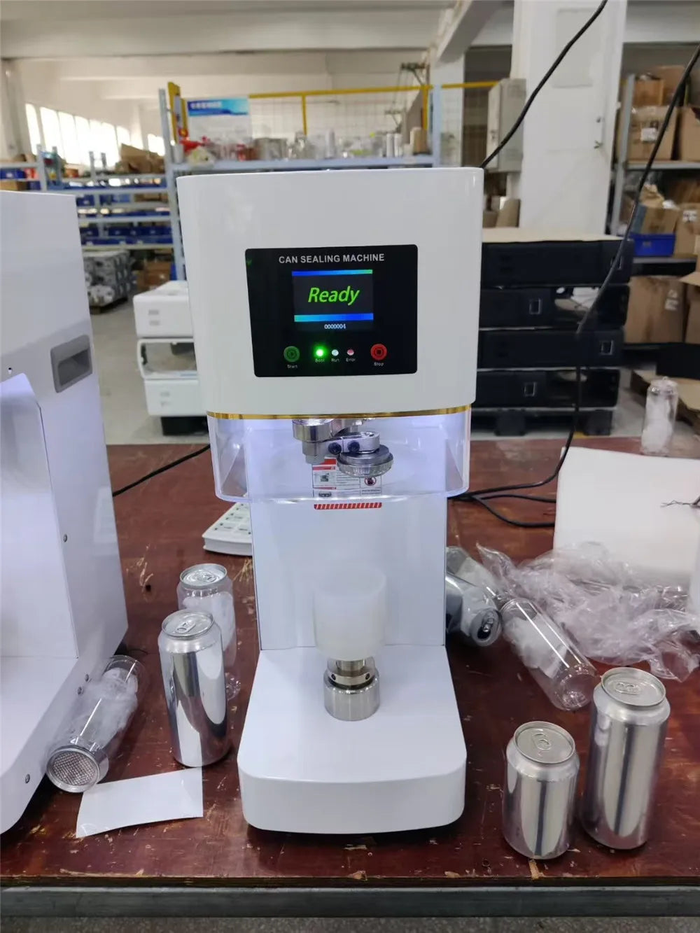 Automatic Juice Cup Drinks Sealing Machine Can Sealing Machine Jar Sealing Machine Non Rotary Plastic Tin Jar Beer Cans Seamer