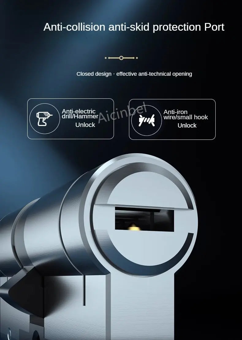 65-130MM High Quality European Standard Lock Cylinder,Super C-Level Anti-Theft Door Lock Cylinder,Household Copper Lock 8 Keys