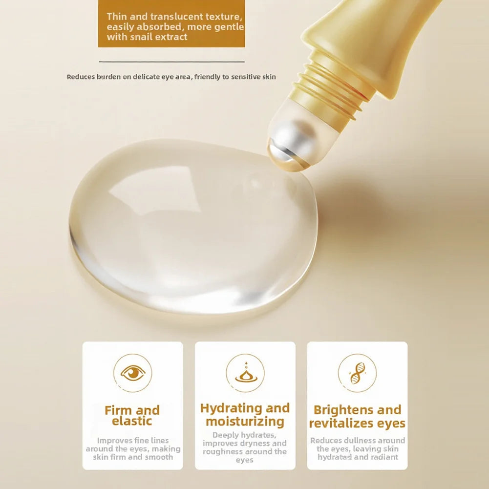 Roll-on Eye Cream with Snail Mucin for Under Eye For Hydration Dark Circle Brightening and Soothing Massage Effect