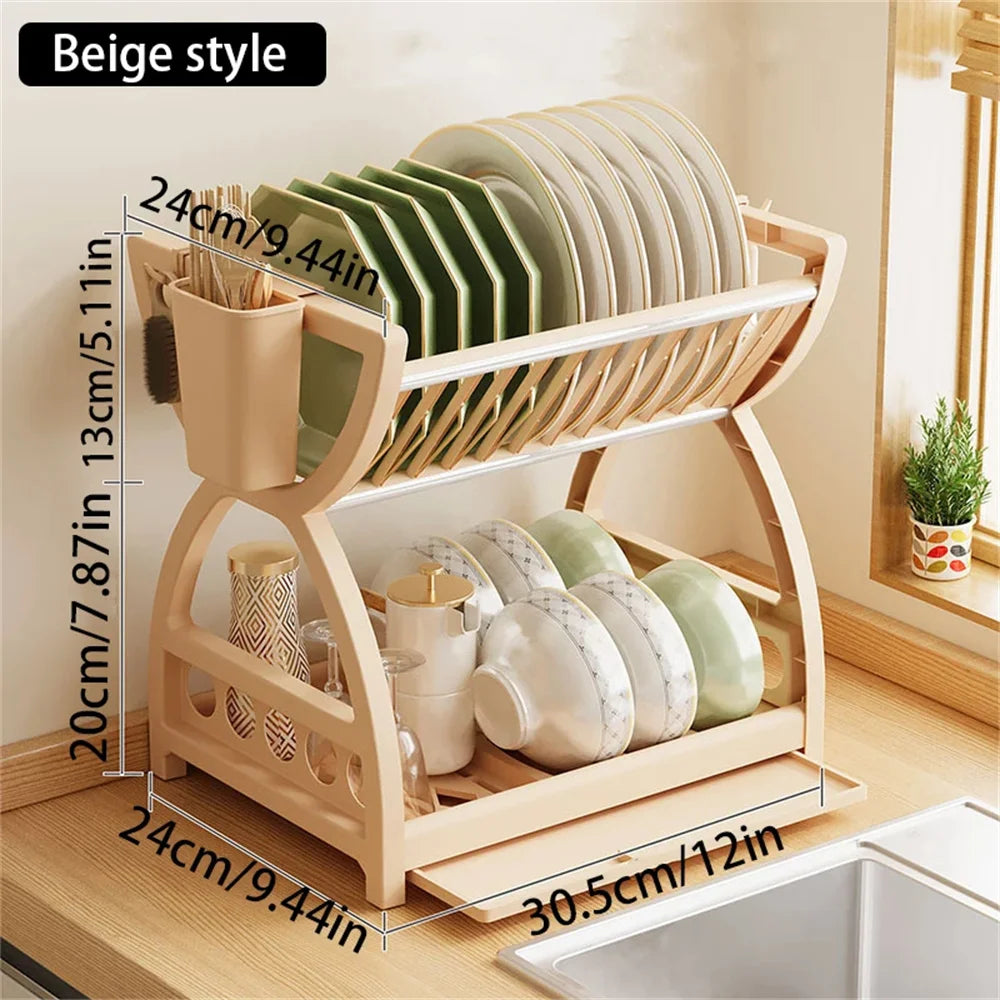 Kitchen Storage Rack, Bowl And Dish Storage Rack, Drain Rack, Household Multifunctional Bowl And Chopstick Rack Storage Box ﻿