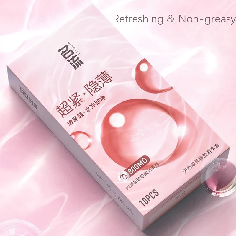 45MM Super Thin Tight Condoms,Small Size Natural Latex Penis Sleeves for Men,Hyaluronic Acid Lubricant Condom Safe Contraception
