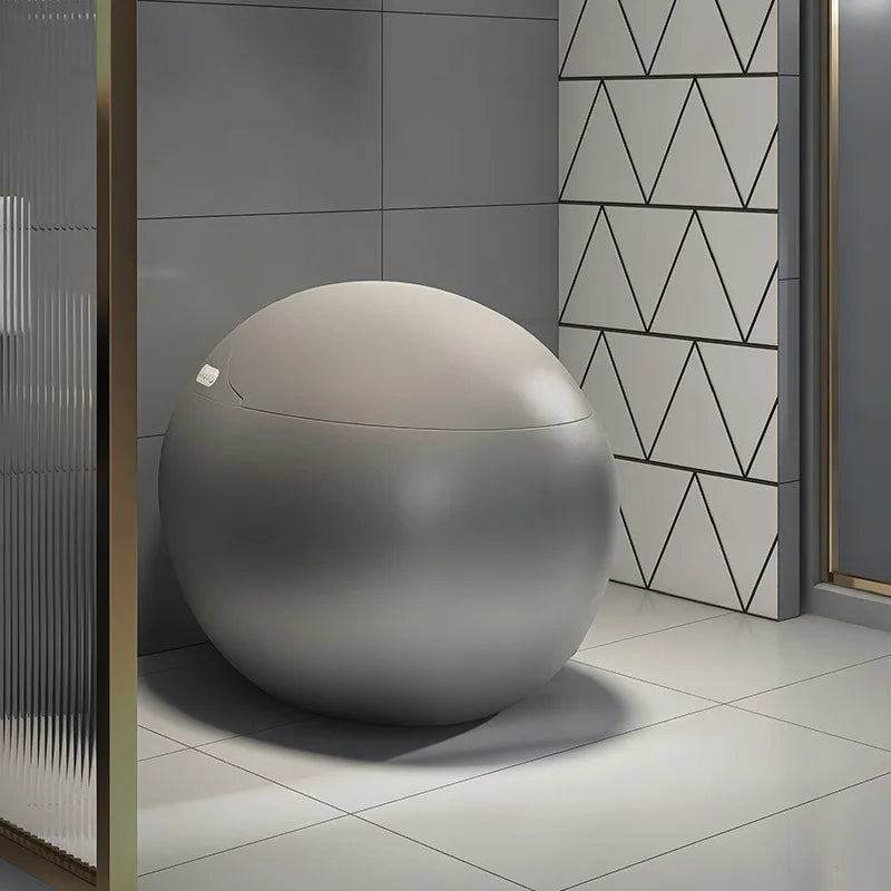 Intelligent One-Piece Egg Shape Automatic Round Ceramic Toilet Bowl New Design Bathroom Sanitary Ware Set Toilet
