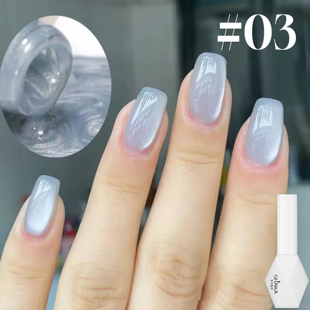 1-12pcs WS Summer Nails White Pink Blue Black Glass Bead Magnetic Gel Nail Polish Semi Permanent UV Soak Off Nail Art Decoration