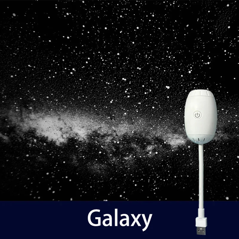 USB Galaxy Projector Light Car Roof Projection Lamp Atmosphere Ambient Light Saturn Starry Star Light Party Decor Romantic Light