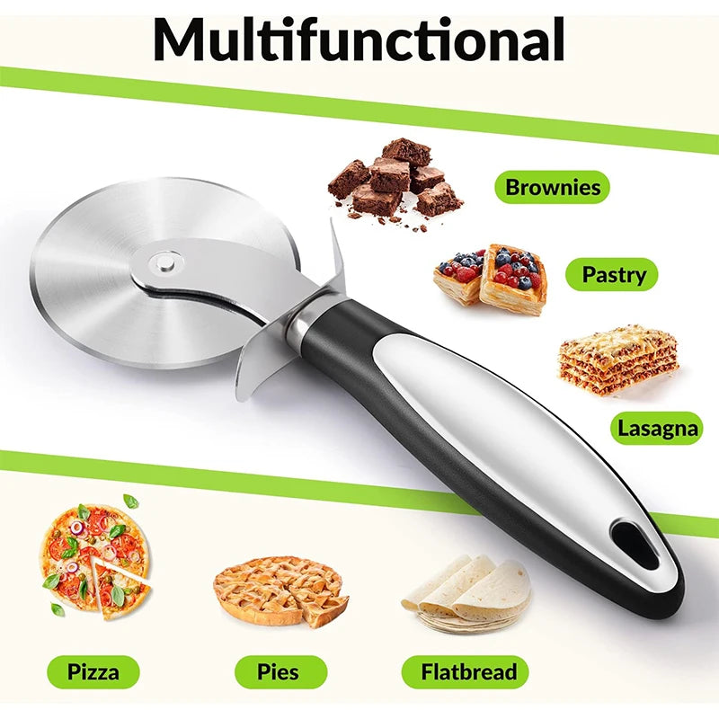 Premium Pizza Cutter Stainless Steel Pizza Cutter Wheel Super Sharp Pizza Slicer with Non-Slip Handle Kitchen Gadgets JT542