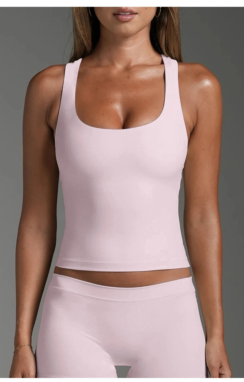 Women Racerback I Back Sports Tank Top Slim Quick Dry Moisture Wicking Yoga Gym Running Fitness Outerwear Top