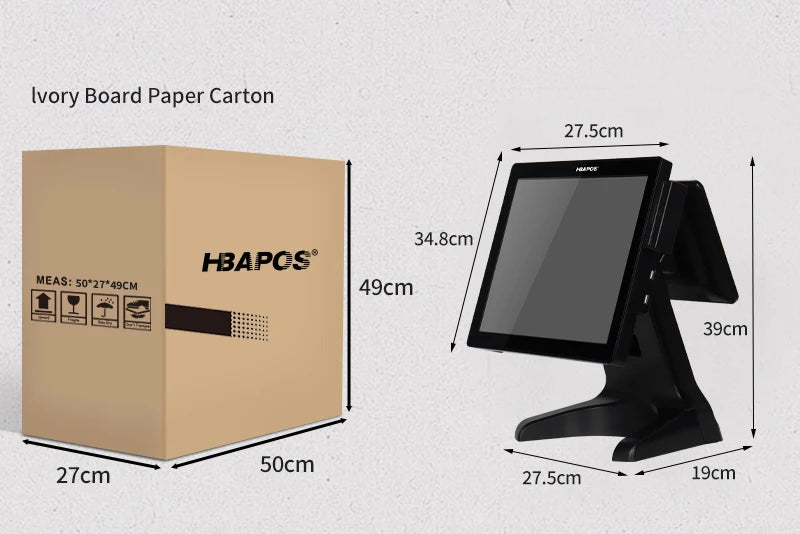 ATV&UTVHBAPOS S100 Automatic All-in-One Point of Sale System with Cash Drawer, Touch Screen Cash Register for Restaurant