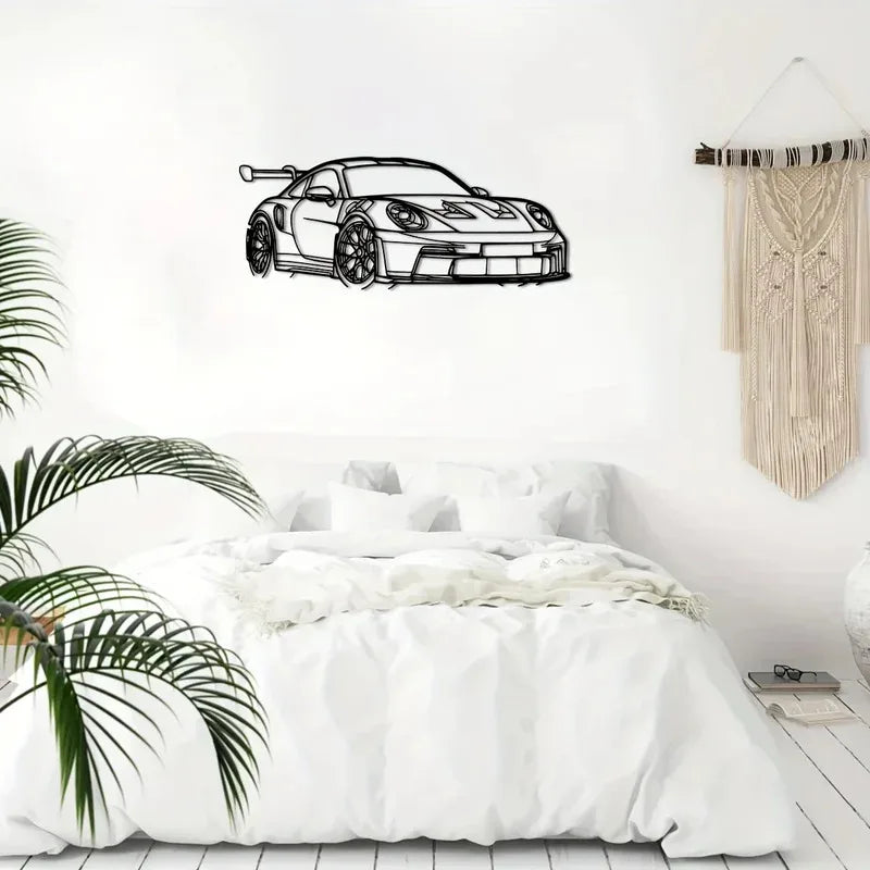 1pc Car Metal Wall Art - Modern Home Decor Sign for Car Enthusiasts Modern Iron Vehicle Sculpture